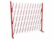 Grillage hwc-b34, grille protectrice télescopique, aluminium rouge/blanc ~ hauteur 153cm, largeur 36-300cm