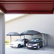 Habrita - Carport aluminium double - Toit demi-rond 28,62 m2