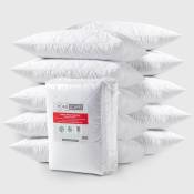 Homescapes - Lot de 10 protège oreillers en polycoton 50 x 75 cm - Blanc