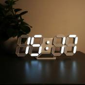 Horloge Murale Digitale LED 3D Petit Réveil Télécommande