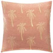 Housse de coussin Palm rose blush 40x40cm Atmosphera créateur d'intérieur - Corail