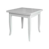 Iperbriko - Table carrée extensible en bois massif blanc 90x90-180 cm