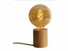 Kit éclairage en bois : suspension + globe e27 led
