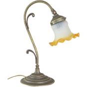 Lampe de table style Art Nouveau en fonte de laiton vieilli L25XPR15XH36cm Made in Italy