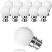 Lot de 10 Globes LED B22 G45, Blanc Chaud 3500K, 3W G45, 180lm, Boîtier en Polycarbonate Mat, Non Dimmable [Classe énergétique G]