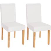 Lot de 2 chaises de séjour Littau simili-cuir, blanc
