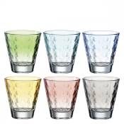 Lot de 6 verres colorés 215ml verre multicolore