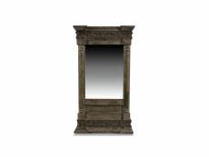 Miroir ancien rectangulaire vertical bois 42x10x75cm - marron - décoration d'autrefois