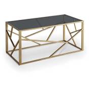 Mobilier Deco - elina - Table basse rectangulaire en verre noir et métal doré - Noir