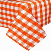 Nappe de table à grands carreaux vichy en coton Orange,