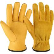 Paire de gants de jardinage anti-épines, gants de jardinage robustes pour hommes et femmes, respirants et confortables, gants en cuir durables pour