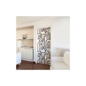Plage - Sticker Autocollant Vitrail Porte Wall Sweet Home, 204 cm x 83 cm - Déco Intérieure Blanc - Blanc