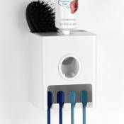 Presse-dentifrice automatique avec porte-brosse à