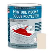 Procom - Peinture piscine coque polyester, béton, peinture piscine polyuréthane étanche et souple, haut de gamme Beige (ral 9001) 3 Kg - Beige (ral