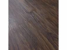 Revêtement de sol adhésif lames laminées pvc vinyle effet naturel compatible au plancher chauffant 28 pièces 3,92 m² chêne foncé mat [neu.haus]