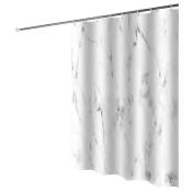 Rideau de douche de salle de bain en marbre, rideau de douche en tissu gris et blanc avec crochets, impression 3D unique, accessoires décoratifs de