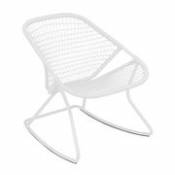 Rocking chair Sixties / Assise souple plastique tressé - Fermob blanc en plastique