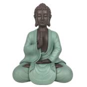 Statue déco Bodhi Vert Méditation en résine Vert et Marron - H20 cm