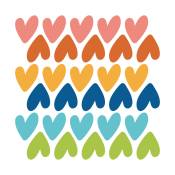 Stickers mureaux en vinyle petits coeurs multicolor