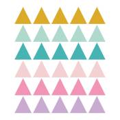 Stickers mureaux en vinyle triangles rose et lilas