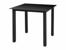 Superbe meubles de jardin reference le caire table à manger de jardin verre aluminium noir 80 x 80 x 74 cm