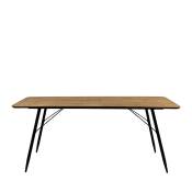 Table à manger en bois et métal 200x90cm bois clair