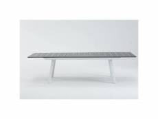 Table extensible en aluminium made in italy, blanc