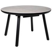Table ronde extensible intérieur ou extérieur Katty-Couleur Gris-Largeur 100 à 140 cm