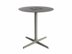 Table toledo aire ø 700 mm - resol - gris - aluminium, aluminium laqué, phénolique compact x740mm