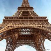 Tableau sur toile Tour Eiffel Paris 65x65 cm - Impression sur Toile Murale Décorative - Image imprimée en hd sur Toile - Toile sur Châssis en Bois