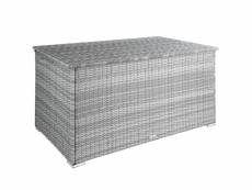 Tectake coffre de jardin oslo structure en aluminium 145x82,5x79,5cm - gris clair 404248