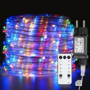 TolleTour Tube lumineux LED avec télécommande Extérieur/Intérieur Tube lumineux Intérieur Chaîne lumineuse—Multicolore—10m