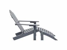 Vidaxl chaise de jardin avec pouf bois gris 45700