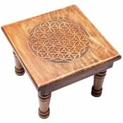 Zen Et Ethnique - Mini Table d'appoint en bois Fleur de vie