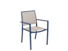 4 fauteuils de jardin en aluminium Santorin gris-bleuté