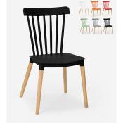 Ahd Amazing Home Design - Chaise de cuisine restaurant extérieur design moderne en polypropylène bois Lys Couleur: Noir