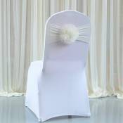 Ahlsen - 10 pcs Couvertures de Chaise de Mariage Noeud