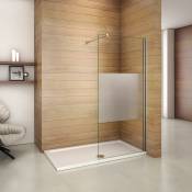 Aica Sanitaire - Paroi de douche 120x200 cm verre satiné au central paroi de douche à l'italienne verre anticalcaire avec