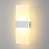 Applique Murale LED Intérieur, 12W Lampe Murale en Aluminium et Acrylique Design, Moderne Decoration Eclairage LED Luminaire Mural pour Salon Chambre