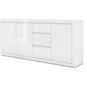 Bim Furniture - Commode bello bianco 4 195 cm style italien blanc mat / blanc brillant
