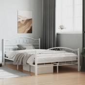 Cadre de lit blanc métal 120x200 cm