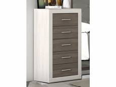 Chiffonnier, meuble de rangement coloris pin andersen, pin gris - longueur 50 x profondeur 34,6 x hauteur 60 cm