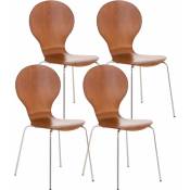 CLP - Lot de 4 chaises empilables en bois Diego Marron