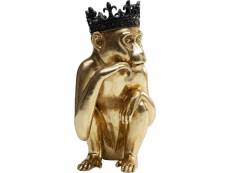 "déco singe roi assis doré"
