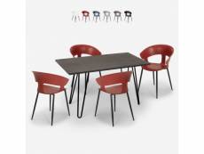 Ensemble de 4 chaises design moderne et table à manger
