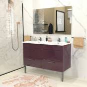 Ensemble meuble sous-vasque + vasque résine +miroir