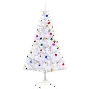 HOMCOM Sapin Arbre de Noël Artificiel Blanc 150 cm 680 Branches avec Nombreux Accessoires variés