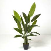 Homescapes - Plante artificielle Heliconia en pot, 140 cm - Vert