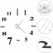 Horloge murale 3D Design moderne 100 cm xxl Noir -