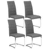 Idmarket - Lot de 4 chaises mia en tissu gris anthracite pour salle à manger - Gris